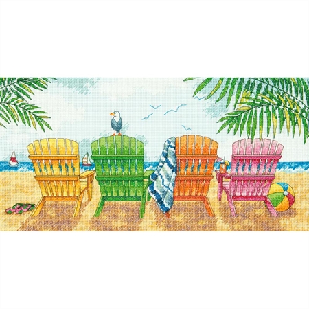 Beach Chairs Counted Cross Stitch Kit